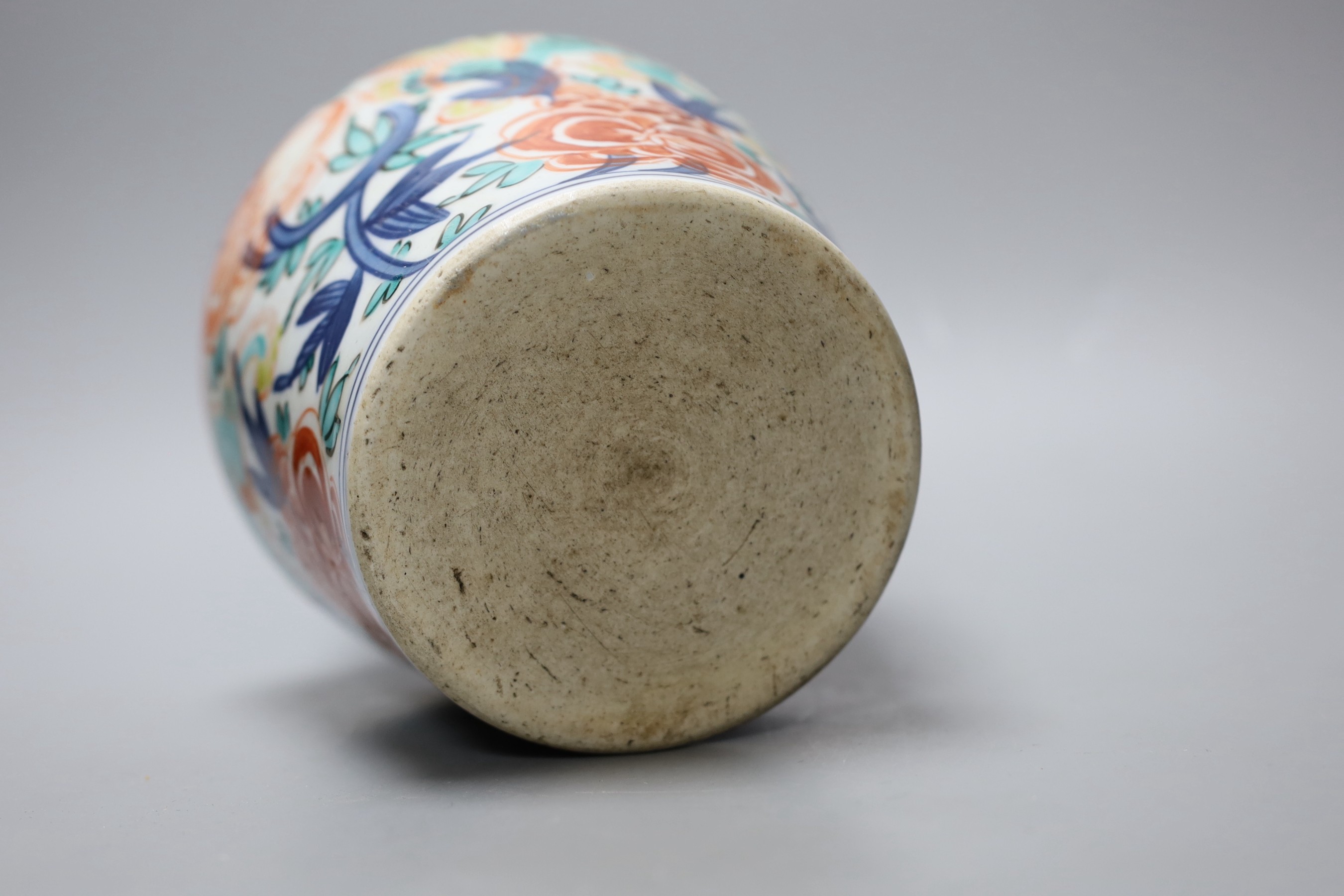 A Chinese famille verte dragon vase, 17.5cm tall